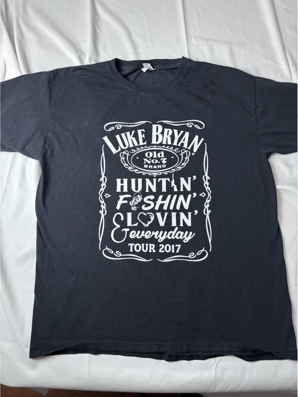 luke bryan t shirt 2017 Tour Hunting Fishing XL Black